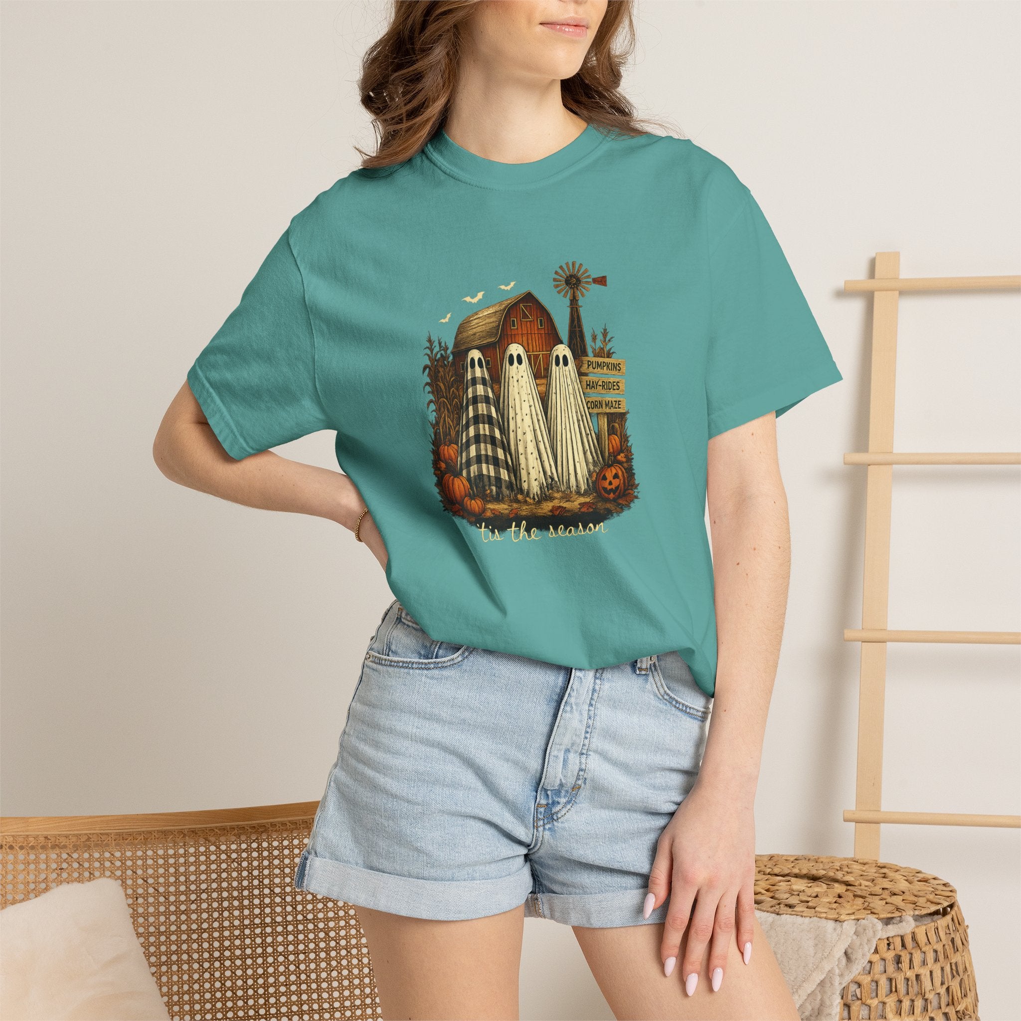 Halloween Ghost Trio Graphic T-Shirt — 'Tis the Season Fall Tee