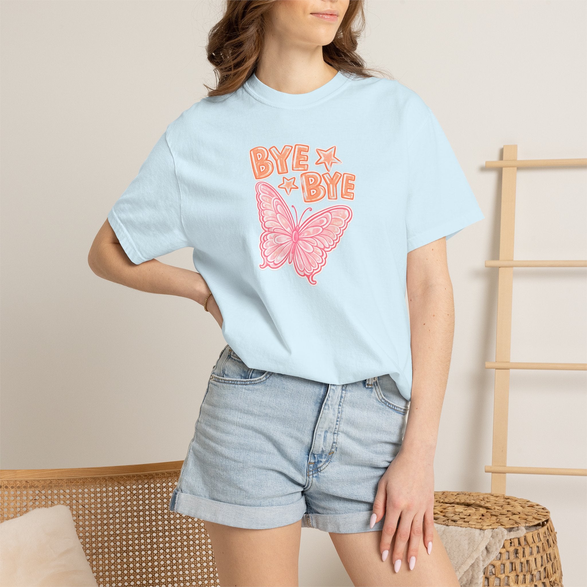 Bye Bye Butterfly T-Shirt — Retro Pink Graphic Tee
