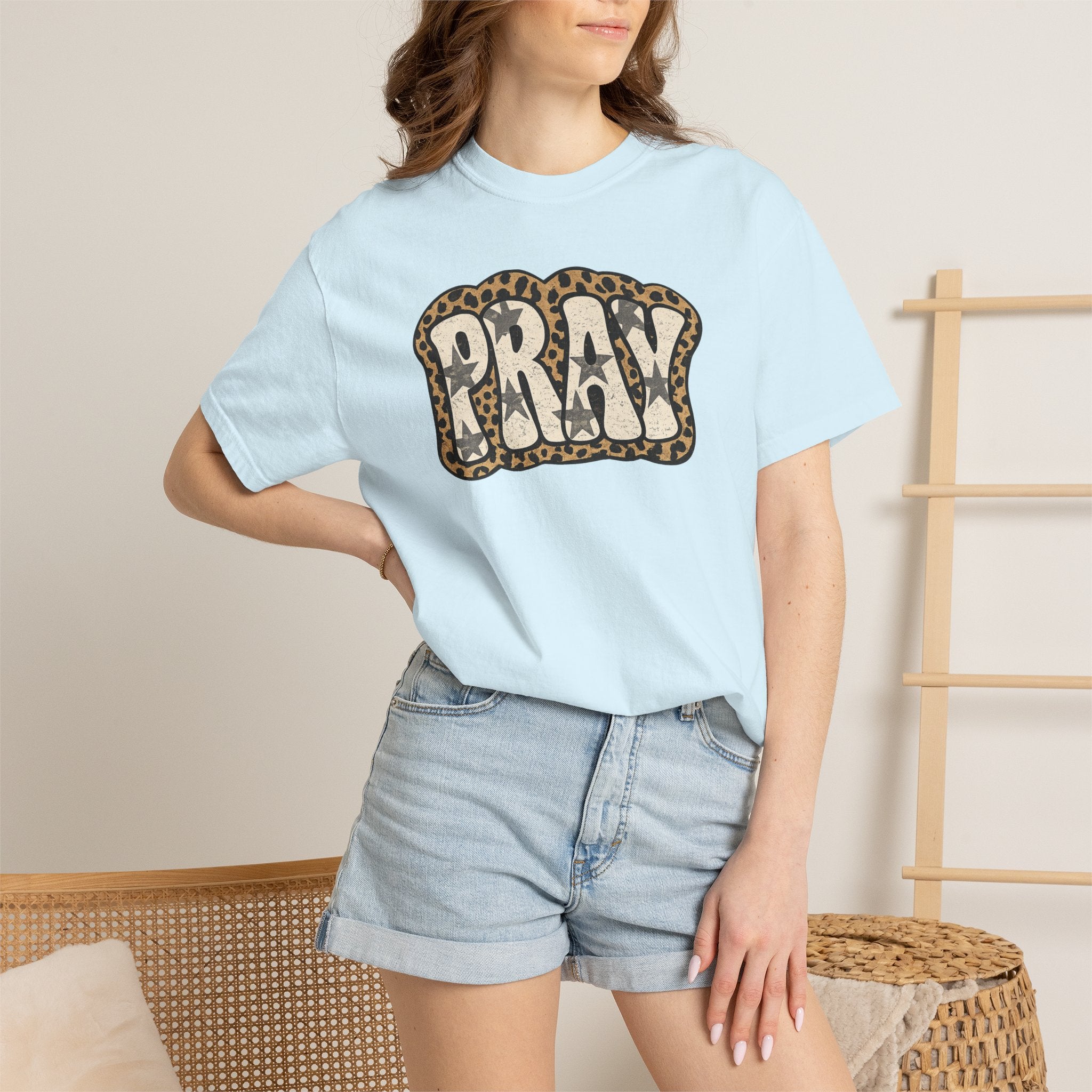 PRAY Leopard Graphic T‑Shirt — Casual Faith Tee