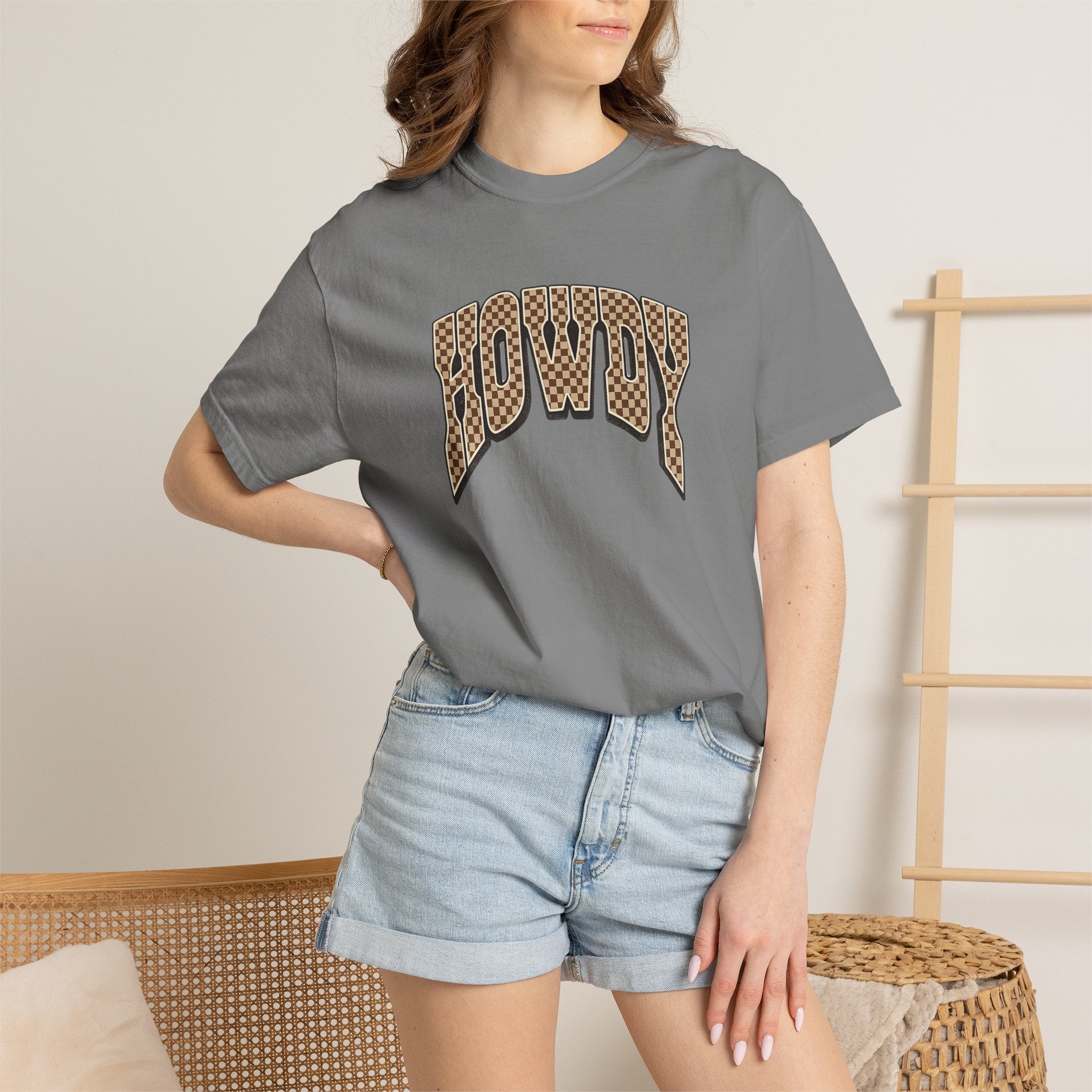 Howdy Checkerboard Graphic T-Shirt