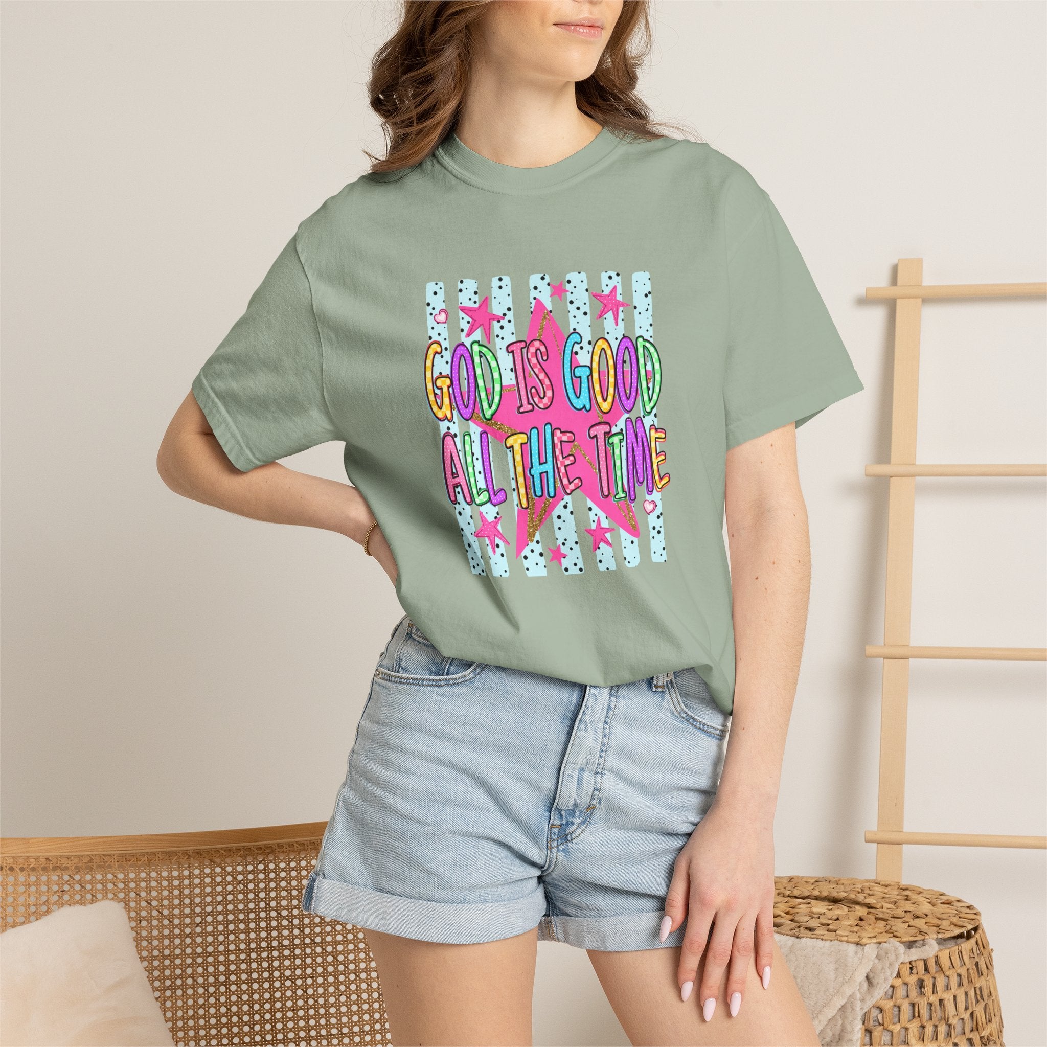 God Is Good All The Time T-Shirt — Colorful Faith Graphic Tee