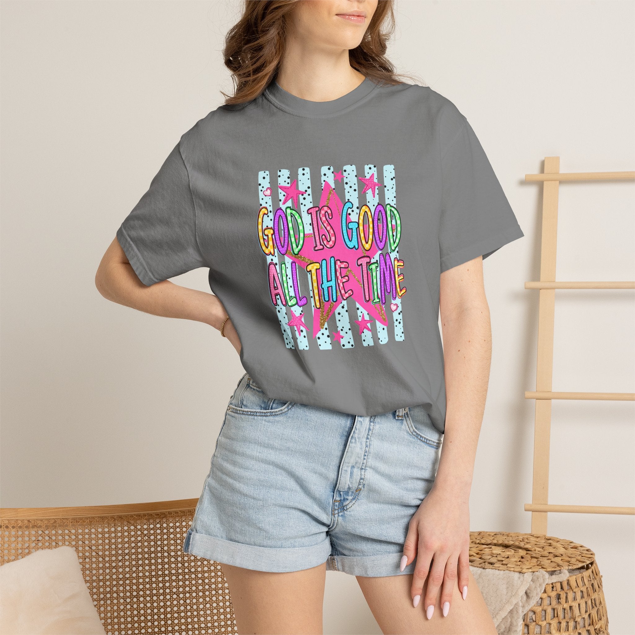 God Is Good All The Time T-Shirt — Colorful Faith Graphic Tee